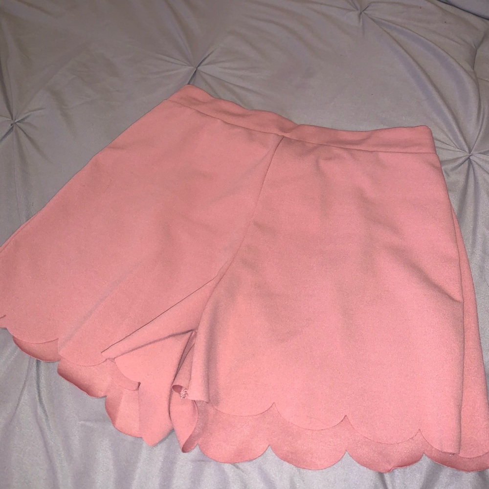 pink petal trim shorts